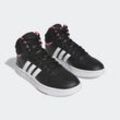 Sneaker ADIDAS SPORTSWEAR "HOOPS 3.0 MID", Gr. 37, schwarz-weiß (core schwarz, cloud weiß, pink fusion), Synthetik, sportlich, Schuhe