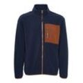 Fleecejacke BLEND "Fleecejacke BHSweatshirt", Herren, Gr. XL, blau (marineblaus), Obermaterial: 100% Polyester PES., casual, regular fit normal, Jacken