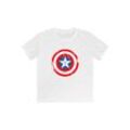 T-Shirt F4NT4STIC "Marvel Captain America Civil War Shield", Mädchen, Gr. 122/128, weiß, Obermaterial: 100% Baumwolle, casual, regular fit, Rundhals, Kurzarm ohne Bündchen, Shirts, Print