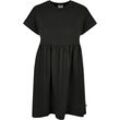 Shirtkleid URBAN CLASSICS "Urban Classics Damen Ladies Organic Empire Valance Tee Dress", Damen, Gr. L, US-Größen, schwarz, 100% Baumwolle, unifarben, klassisch, loose fit, Rundhals, Kurzarm, Kleider