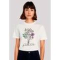 T-Shirt F4NT4STIC "Blumen today I choose peace", Damen, Gr. L, weiß, Obermaterial: 100% Baumwolle, casual, oversize, Rundhals, Kurzarm ohne Bündchen, Shirts, Premium Qualität