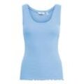 Tanktop B.YOUNG "Tanktop BYSanana", Damen, Gr. M, blau (vista blau), Obermaterial: 47% Baumwolle CO. 47% Modal CMD. 6% Elasthan EL., casual, normal, ohne Ärmel, Tops