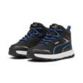 Sneaker PUMA "Evolve Trail Sneakers Kinder", Kinder, Gr. 28, schwarz (schwarz hyperlink blau), Obermaterial: Synthetik, Textil; Futter: Textil; Innensohle: Textil; Laufsohle: Gummi, Schuhe