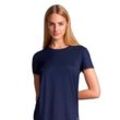 T-Shirt TOM TAILOR, Herren, Gr. 40, blau (blau, dunkel, uni), Single Jersey, Obermaterial: 95% Viskose, 5% Elasthan, unifarben, casual, Rundhals, Kurzarm, Shirts, mit entspanntem Fit und vielseitig einsetzbar