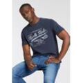 T-Shirt MAN'S WORLD, Herren, Gr. XL (56/58), blau (dunkelblau), Single Jersey, Obermaterial: 100% Baumwolle, bedruckt, casual, normal, Rundhals, Kurzarm, Shirts, Kurzarm, bedruckt, Rundhalsausschnitt, aus Single Jersey