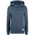 Kapuzenpullover OXMO "Hoodie OXOwena", Damen, Gr. L, blau (insignia blau melange), Obermaterial: 80% Polyester PES. 20% Baumwolle CO., unifarben, casual, normal, ohne Ausschnitt, Langarm, Sweatshirts