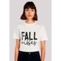 T-Shirt F4NT4STIC "Fall vibes", Damen, Gr. L, weiß, Obermaterial: 100% Baumwolle, casual, oversize, Rundhals, Kurzarm ohne Bündchen, Shirts, Premium Qualität, Unisex Schnitt