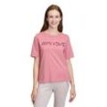 Kurzarmshirt CARTOON "Cartoon Rundhals-Shirt kurzarm", Damen, Gr. 34, bunt (patch rosé, blau), Obermaterial: 100% Baumwolle., modisch, loose fit normal, Rundhals, Halbarm, Shirts, Pailletten