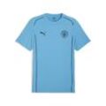 T-Shirt PUMA "Manchester City Casuals T-Shirt Herren", Herren, Gr. L, blau (magic blau new navy), Obermaterial: 65% Polyester, 35% Viskose, regular fit, Rundhals, Kurzarm, Shirts