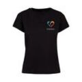 T-Shirt MERCHCODE "Merchcode Ladies Merchcode Football - Romania T-shirt", Herren, Gr. L, schwarz, 100% Baumwolle, bedruckt, casual, normal, Rundhals, Kurzarm, Shirts