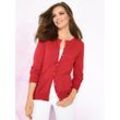 Strickjacke CLASSIC BASICS, Damen, Gr. 38, rot (korallenrot), 100% Baumwolle, unifarben, figurumspielend, Langarm, Strickjacken