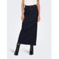 Jeansrock ONLY "ONLWALO MW SLIT DNM MAXI SKIRT GUA", Damen, Gr. XS (34), blau (dunkelblau denim), Denim/Jeans, Obermaterial: 64% Baumwolle, 31% Polyester, 3% Viskose, 2% Elasthan, unifarben, modisch, knöchellang, Röcke