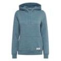 Kapuzenpullover OXMO "Hoodie OXOwena", Damen, Gr. L, blau (goblin blau melange), Obermaterial: 80% Polyester PES. 20% Baumwolle CO., unifarben, casual, normal, ohne Ausschnitt, Langarm, Sweatshirts