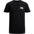 T-Shirt JACK & JONES "CORP LOGO TEE", Herren, Gr. L (50), blau (schwarz, navy, weiß), Obermaterial: 100% Baumwolle, modisch, schmal, Rundhals, Kurzarm, Shirts