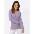 Strickpullover CLASSIC BASICS "Langarm-Pullover", Damen, Gr. 38, lila (flieder), 100% Baumwolle, unifarben, Langarm, Pullover