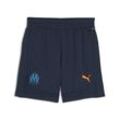 Sporthose PUMA "Olympique de Marseille Trainingsshorts Jugendliche", Kinder, Gr. 152, Normalgrößen, blau (club navy fluro orange pes blau), Obermaterial: 100% Polyester; Taschenfutter: 100% Polyester, unifarben, regular fit, Hosen