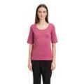 Kurzarmshirt CARTOON "Cartoon Basic Shirt mit Rundhalsausschnitt", Damen, Gr. 34, rosa (dry rose), Obermaterial: 95% Baumwolle, 5% Elasthan., modisch, tailliert normal, Halbarm, Shirts, Form