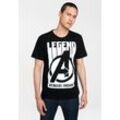 T-Shirt LOGOSHIRT "Marvel - Avengers Endgame Legend", Herren, Gr. L, schwarz, 100% Baumwolle, bedruckt, casual, normal, Rundhals, Kurzarm, Shirts, mit Avengers Endgame-Print