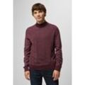 Rollkragenpullover STREET ONE MEN, Herren, Gr. L (42), rot (vintage rot), Web, 100% Baumwolle, unifarben, casual, gerade normal, hoch geschlossener Ausschnitt, Langarm Bündchen, Pullover, in Melange Optik