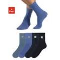 Basicsocken BENCH., Herren, Gr. 35-38, blau (1x dunkel marine, 1x marine meliert, 1x jeans, 1x jeans meliert), Baumwollmischung, uni und meliert, elastisch, Socken, mit Weblabel