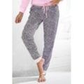 Schlafhose VIVANCE DREAMS, Damen, Gr. 32/34, N-Gr, rosa (hellrosa), Jersey, Obermaterial: 100% Baumwolle, gemustert, klassisch, bequem lang, Hosen, mit Allover-Druck