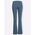 Bootcut-Jeans CLASSIC BASICS, Damen, Gr. 42, Normalgrößen, blau (blau, bleached), 81% Baumwolle, 17% Polyester, 2% Elasthan, unifarben, lang, Jeans