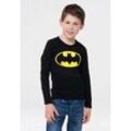 T-Shirt LOGOSHIRT "Batman Logo", Mädchen, Gr. 104, schwarz, 100% Baumwolle, unifarben, casual, normal, Rundhals, Langarm, Shirts, mit coolem Print