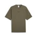 Trainingsshirt PUMA "PUMA x HYROX Oversize T-Shirt Herren", Herren, Gr. L, grün (loden grün), Obermaterial: 100% Baumwolle; Kragen: 29% Polyester, 71% Baumwolle, oversize, Rundhals, Kurzarm, Shirts