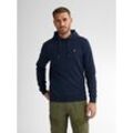 Kapuzensweatshirt PETROL INDUSTRIES, Herren, Gr. L, blau (navy blau), Sweatware, Obermaterial: 95% Baumwolle, 5% Elasthan, unifarben, casual, regular fit taillenbedeckt, ohne Ausschnitt, Langarm Rippbündchen, Sweatshirts, mit Logo Stickerei