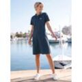 Shirtkleid CLASSIC BASICS "Polokleid", Damen, Gr. 40, Normalgrößen, blau (dunkelblau), Piquu00e9, Single Jersey, 100% Baumwolle, unifarben, knielang, Kurzarm, Kleider