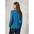 Strickpullover CECIL, Damen, Gr. M (40), blau (dynamic aqua melange), Web, 37% Baumwolle, 34% Polyacryl, 26% Polyester, 3% Elasthan, unifarben, casual, gerade normal, V-Ausschnitt, Langarm Bündchen, Pullover, mit Strick-Detail