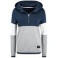 Kapuzenpullover OXMO "Hoodie OXOmara", Damen, Gr. M, blau (insignia blau), Obermaterial: 80% Polyester PES. 20% Baumwolle CO., unifarben, casual, normal, ohne Ausschnitt, Langarm, Sweatshirts