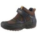 Winterstiefel GEOX "J NEW SAVAGE BOY B ABX", Kinder, Gr. 26, braun (braun, navy), Lederimitat, Textil, casual, Schuhe, Trekkingboots, Winterstiefel, Kindergartenschuh mit Warmfutter