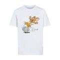 T-Shirt ABSOLUTE CULT "ABSOLUTE CULT Herren Kids Tom and Jerry - Egg Run Basic T-Shirt", Jungen, Gr. 110/116, weiß, 100% Baumwolle, bedruckt, casual, relaxed fit, Rundhals, Kurzarm, Shirts