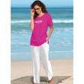 Kurzarmshirt CASUAL LOOKS "Shirt", Damen, Gr. 38, pink (fuchsia), 100% Baumwolle, unifarben, bedruckt, gemustert, Rundhals, Kurzarm, Shirts