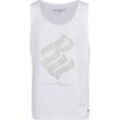 Tanktop ROCAWEAR "Rocawear Herren Rocawear as Tanktop", Damen, Gr. XL, weiß, 100% Baumwolle, unifarben, loose fit, ohne Ärmel, Tops