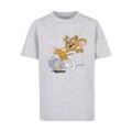 T-Shirt ABSOLUTE CULT "ABSOLUTE CULT Herren Kids Tom and Jerry - Egg Run Basic T-Shirt", Jungen, Gr. 110/116, grau (erdgrau), 100% Baumwolle, bedruckt, casual, relaxed fit, Rundhals, Kurzarm, Shirts