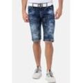 Jeansshorts CIPO & BAXX, Herren, Gr. 29, N-Gr, blau, Denim/Jeans, Obermaterial: 98% Baumwolle, 2% Elasthan, Abriebeffekte, modisch, sehr bequem, Jeans