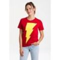 T-Shirt LOGOSHIRT "DC Comics - Shazam", Damen, Gr. M, rot, 100% Baumwolle, bedruckt, casual, normal, Rundhals, Kurzarm, Shirts, mit lizenziertem Print