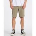 2-in-1-Shorts BILLABONG "Crossfire Mid", Herren, Gr. 30(S), grün (khaki), 64% recyceltes Polyester, 22% Bio-Baumwolle, 8% Elastan, 6% Polyamid, Hosen