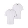 T-Shirt URBAN CLASSICS "Urban Classics Herren Heavy Oversized Tee 2-Pack", Herren, Gr. 4XL, weiß (weiß weiß), 100% Baumwolle, unifarben, casual, normal, Rundhals, Kurzarm, Shirts