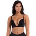 Bügelloser BH MAGIC BODYFASHION "V-Bra", Damen, Gr. 85, Cup D, schwarz, Obermaterial: 82% Polyester, 18% Elasthan, unifarben, feminin, BHs, extrem tief fallender Ausschnitt und extra tiefer Rücken