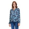 Schlupfbluse BETTY & CO "Betty & Co Schlupfbluse mit Print", Damen, Gr. 36, blau (dunkelblau, grau), Obermaterial: 100% Viskose., casual, figurumspielend normal, Rundhals, Langarm, Blusen