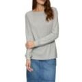 Longsleeve S.OLIVER, Damen, Gr. 34, grau, Jersey, Obermaterial: 50% Viskose, 28% Polyester, 22% Polyamid, meliert, casual, relaxed fit taillenbedeckt, U-Boot-Ausschnitt, Langarm Bündchen, Shirts, in Melange Optik