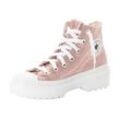 Sneaker CONVERSE "CHUCK TAYLOR ALL STAR LUGGED GLITTER", Gr. 32, rosa (blush hush, weiß, blush hush), Textil, sportlich, Schuhe