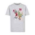 T-Shirt ABSOLUTE CULT "ABSOLUTE CULT Herren Kids Tom And Jerry - Reindeer Basic T-Shirt", Jungen, Gr. 110/116, grau (erdgrau), 100% Baumwolle, bedruckt, casual, relaxed fit, Rundhals, Kurzarm, Shirts