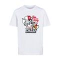 T-Shirt ABSOLUTE CULT "ABSOLUTE CULT Herren Kids Tom and Jerry - Chase Basic T-Shirt", Jungen, Gr. 110/116, weiß, 100% Baumwolle, bedruckt, casual, relaxed fit, Rundhals, Kurzarm, Shirts