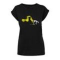 T-Shirt MERCHCODE "Merchcode Damen Ladies Wizz Dog T-Shirt", Herren, Gr. M, schwarz, 100% Baumwolle, unifarben, casual, loose fit, Rundhals, Kurzarm, Shirts