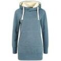 Kapuzenpullover OXMO "Hoodie OXJenny", Damen, Gr. L, blau (ensign blau), Web, Obermaterial: 60% Baumwolle CO. 40% Polyester PES., unifarben, casual, normal, ohne Ausschnitt, Langarm, Sweatshirts