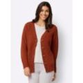 Strickjacke CLASSIC BASICS, Damen, Gr. 38, rot (rostrot), 100% Polyacryl, unifarben, Langarm, Strickjacken